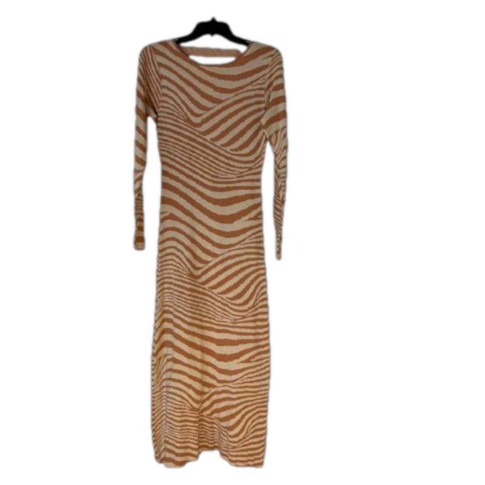 NWT Lush Camel Colored Zebra Maxi Dress